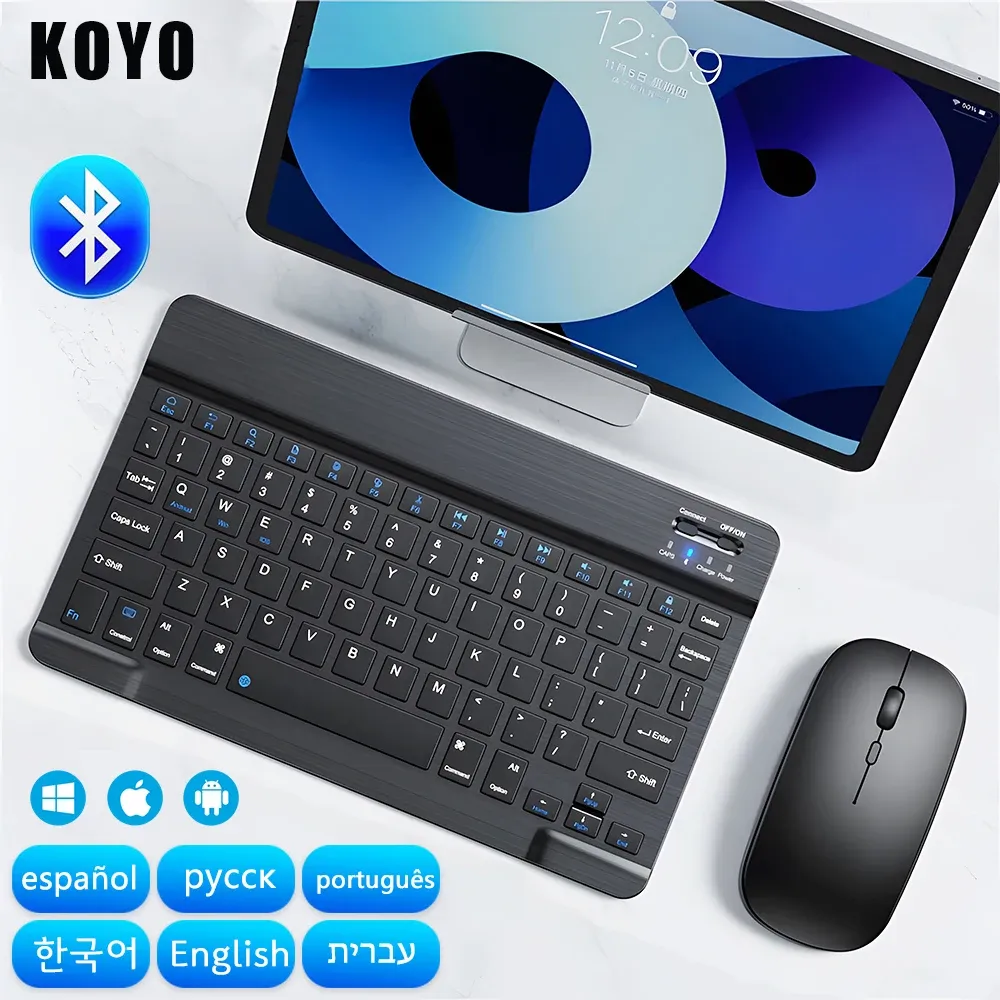 Mini Wireless Bluetooth Keyboard Desktop Office Bluetooth Keyboard  Wireless Mouse For Windows Laptop Desktop Android Tablet