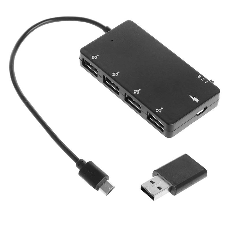 5 in 1 USB-C Splitter Micro USB OTG 4 Port Hub Power Charging Adapter Cable Supports OTG Hot Swap for Android/for Windows System