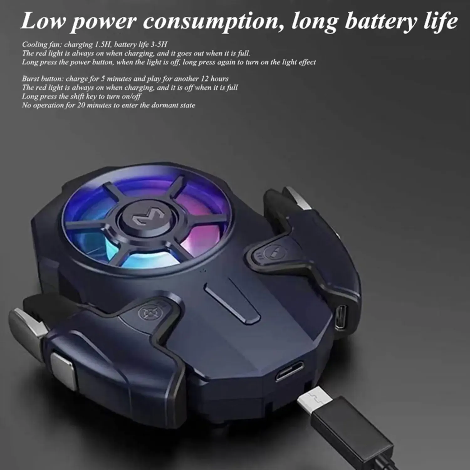 AK03 Mobile Phone Gaming Trigger Joystick Gamepad with Radiator Controller Trigger Button for IPhone/IOS/Android Shooting G O6E7