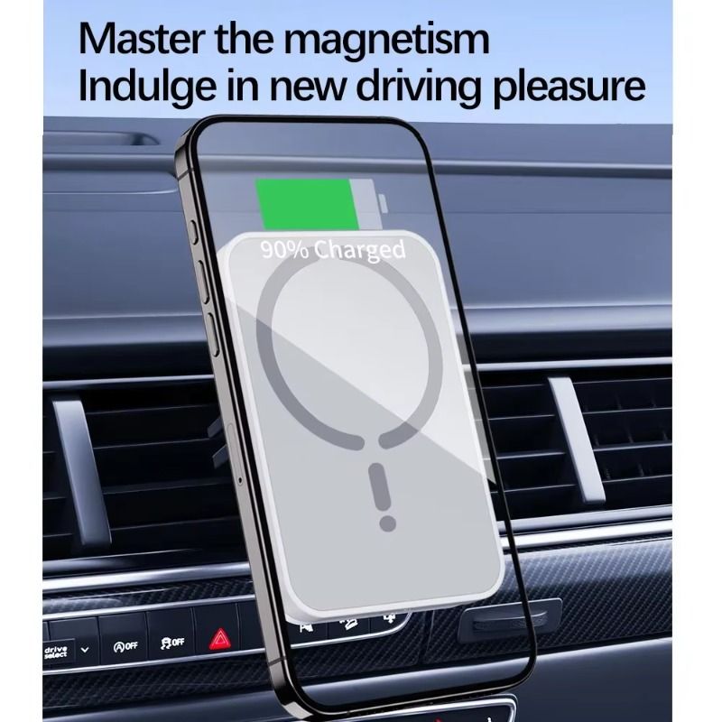 100W Magnetic Wireless Car Charger – Air Vent Phone Holder &amp; Fast Charging Station for iPhone 16/15/14/13/12 Pro Max