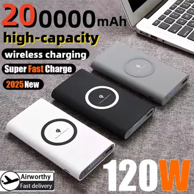 200000mAh Wireless Power Bank Two-way Fast Charging Portable Charger External Battery High Capacity For Samsung Iphone Xiaomi