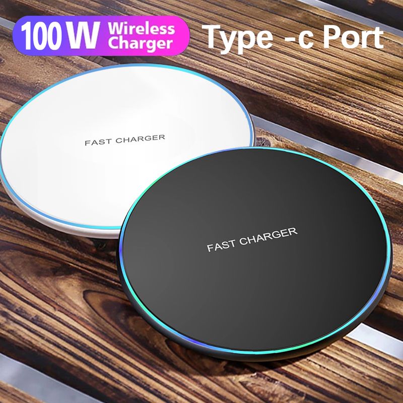 100W Fast Wireless Charging Pad – Ultra-Slim Qi Charger Station for iPhone 15/14/13/12/11 Pro Max, Samsung Galaxy S24/S23/S22, Xiaomi &amp; More