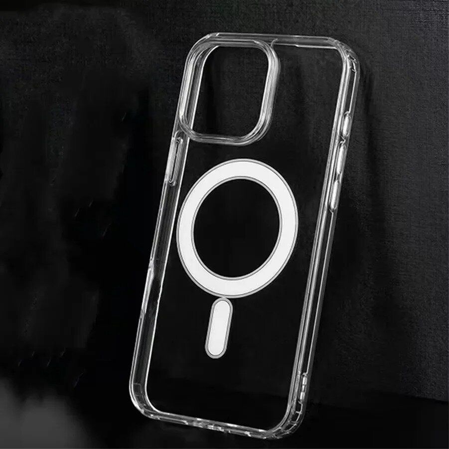 Suitable for IPhone 16 15 14 13 12 11 Pro Max Transparent Wireless Charging Case Shockproof and Anti Drop Phone Protective Case
