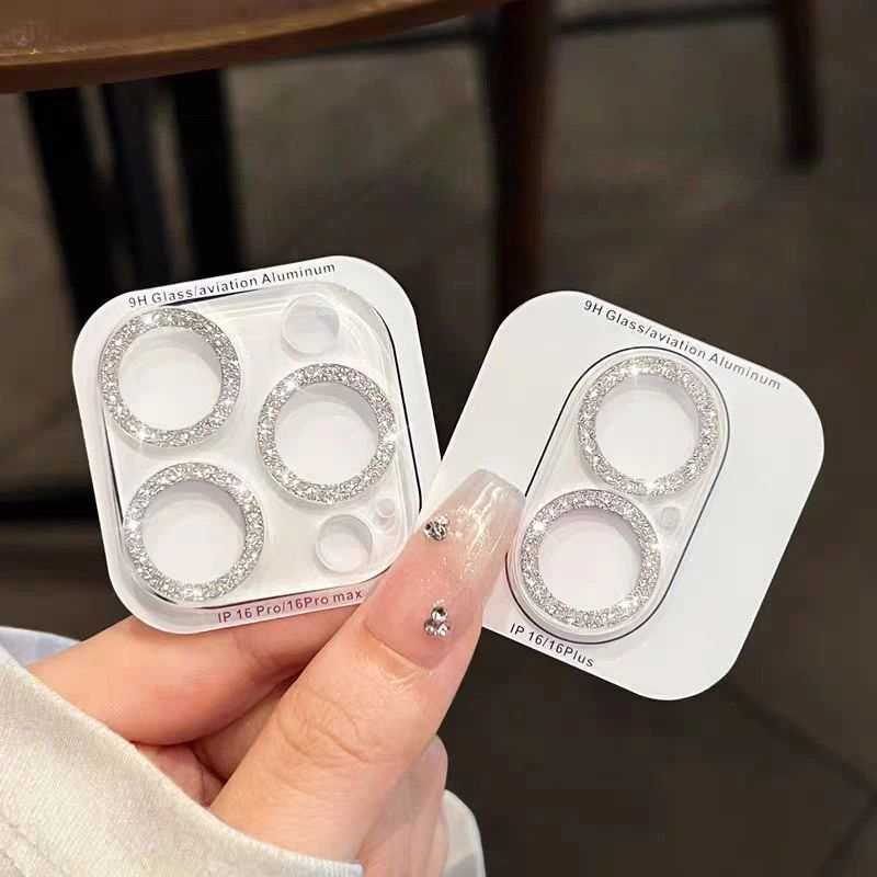 Bling Glitter Diamond Clear Camera Lens Protector Case for IPhone 15 14 13 12 11 16 Pro Max Mini Plus 16Pro 15Pro 16Promax Cover