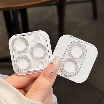 Bling Glitter Diamond Clear Camera Lens Protector Case for IPhone 15 14 13 12 11 16 Pro Max Mini Plus 16Pro 15Pro 16Promax Cover