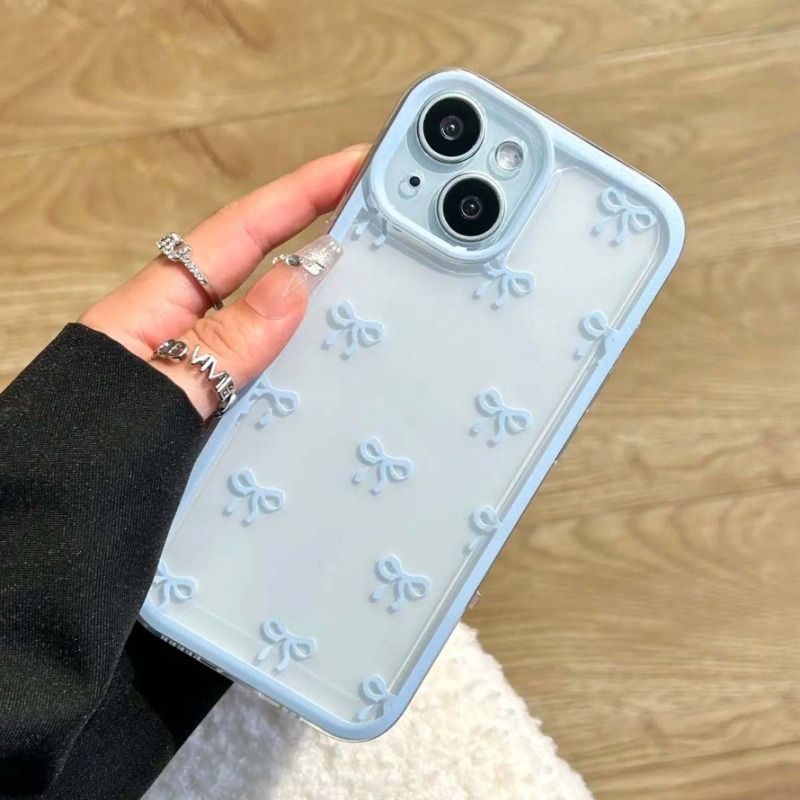 Bowknot Phone Case or iPhone 16 15 14 13 12 Pro Max Cute Soft Clear Bowknot Case Candy Cover