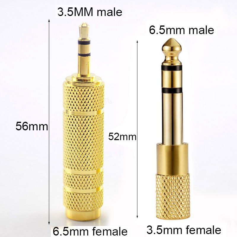 Audio 6.5 male to 3.5 female / 3.5 male jack to 6.35 female adapter amplifier adaptateur casque et micro small to large