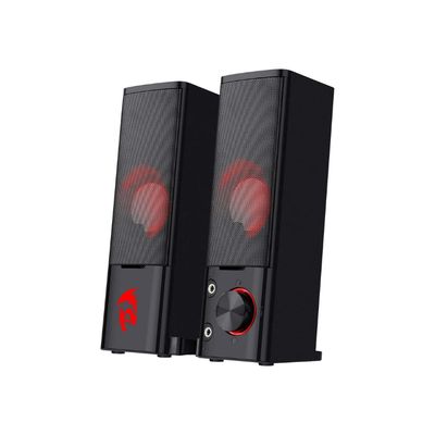 Redragon GS550 PC Gaming Speakers 2.0 Channel Desktop Computer Sound Bar  Quality Bass &amp; Decent Red Backlit