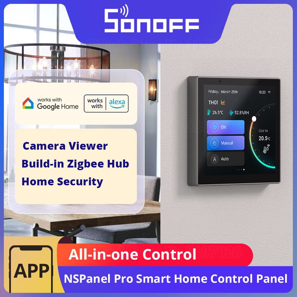 SONOFF NSPanel Pro Smart Home Control Panel EU HMI TFT 3.95&quot; Touch Screen Smart Scene Display Voice Control via Alexa Google