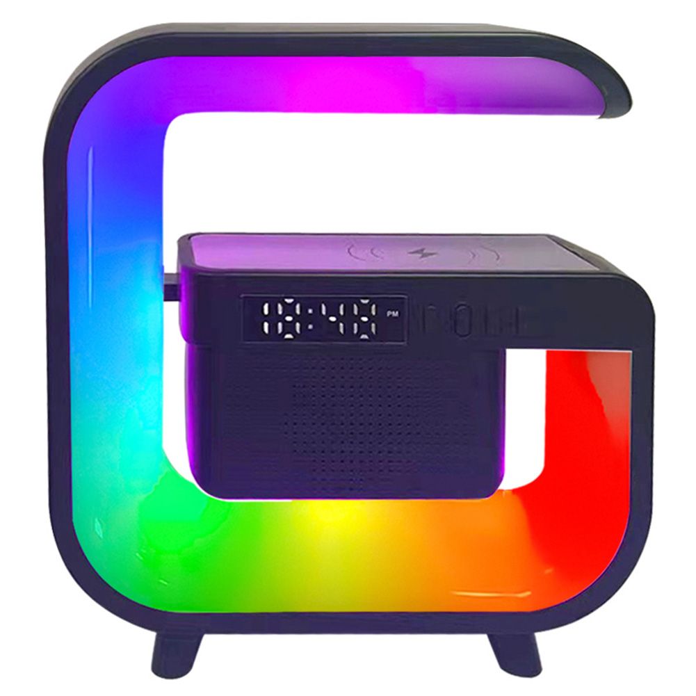 Alarm Clock with Wireless Charging Station RGB Night Light App Control Atmosphere Bedside Light USB Charging for Home Office