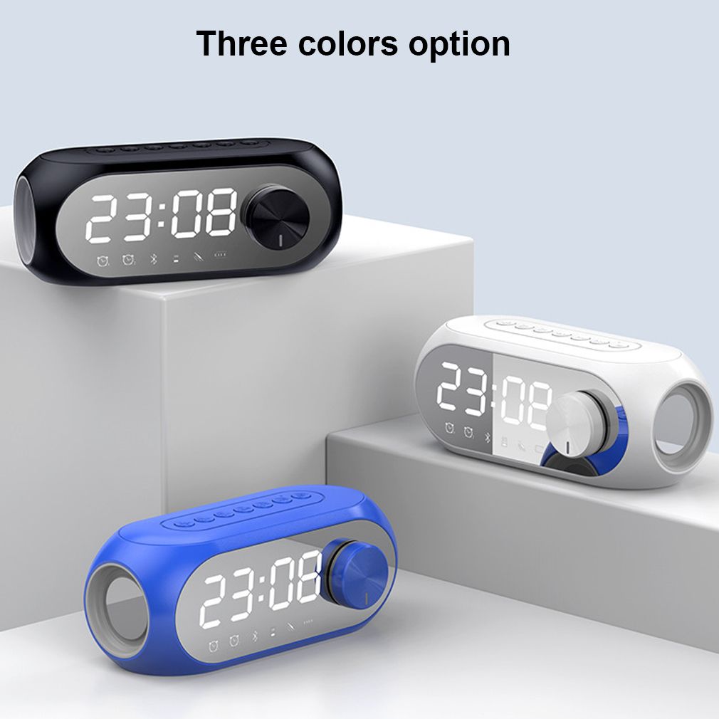 Mordern FM Radio LED Alarm Clock Wireless Smart Bluetooth Speaker S8 Clock Subwoofer for Home Bedside Wake Up Digital Desk clock