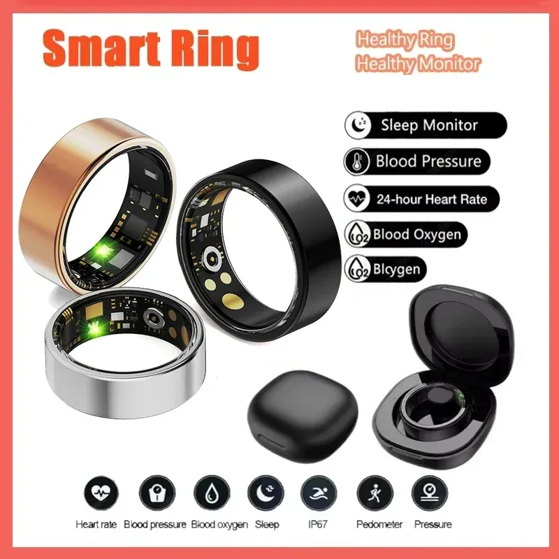 For Xiaomi Smart Ring Men Women Heart Rate and Blood Oxygen Monitor Smartring IP68 &amp; 5ATM Waterproof, Multi-sport Mode