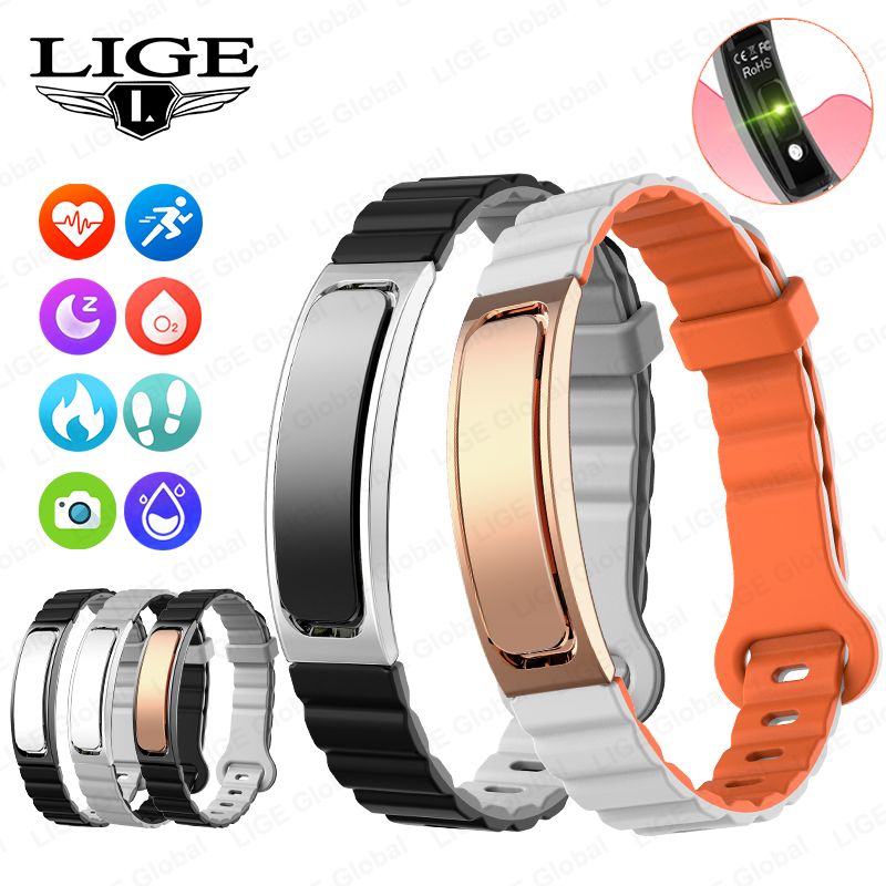 LIGE New Sports Fitness Tracker Smart Band Bracelet Heart Rate Blood Oxygen Sleep Monitor Pedometer No Screen Smartwatch 2025