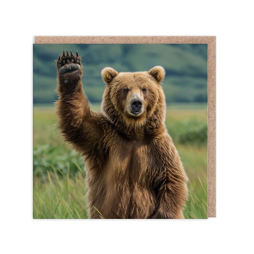 Card - Waving Bear