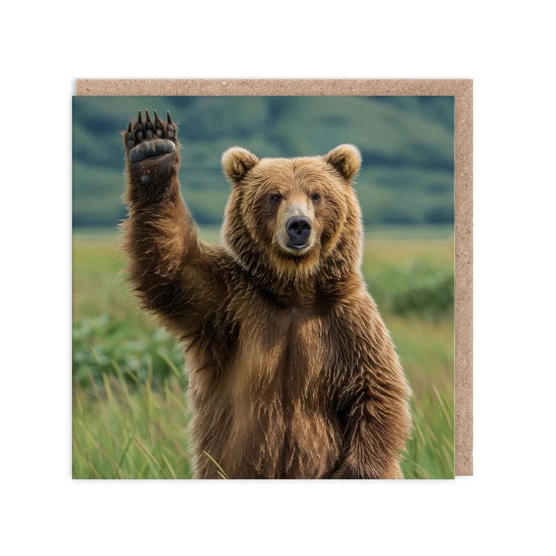 Card - Waving Bear