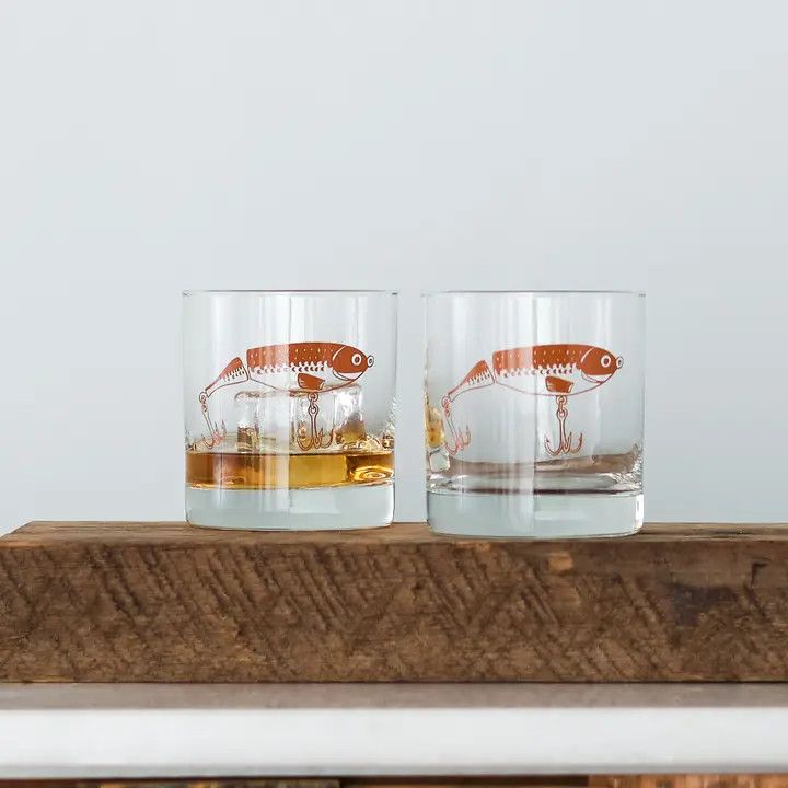 Whiskey Glass -  Red Fishing Lure