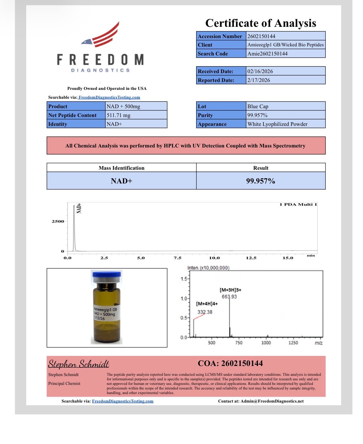 NAD + (BUFFERED) 500 MG