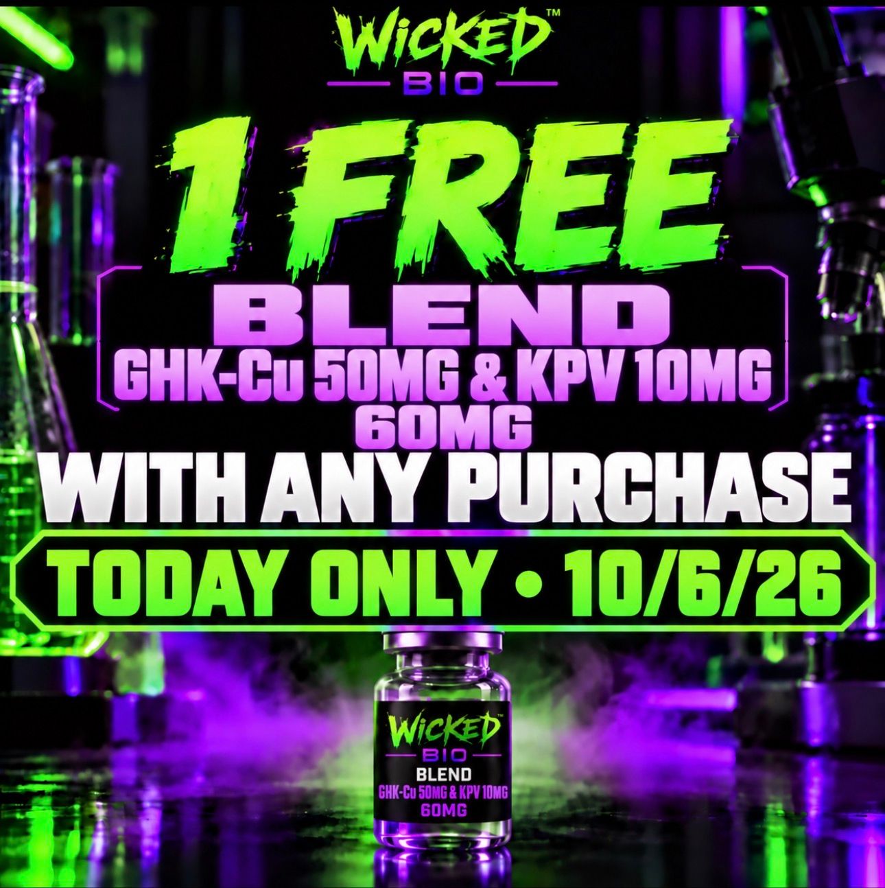 1 - FREE BLEND 60 / GHK-Cu 50 & KPV 10 / WITH ANY PURCHASE ONLY. 1 - FREE BLEND 60 / GHK-Cu 50 & KPV 10 / WITH ANY PURCHASE ONLY.