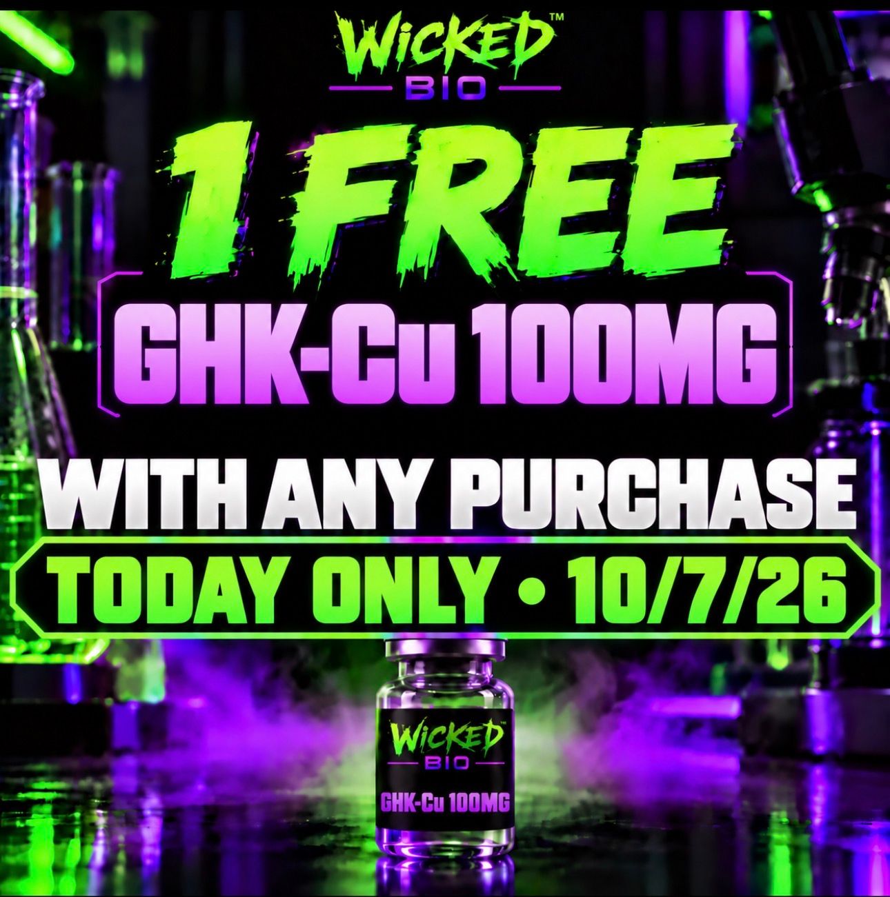 1 - FREE GHK-Cu / 100 WITH ANY PURCHASE ONLY. 1 - FREE GHK-Cu / 100 WITH ANY PURCHASE ONLY.