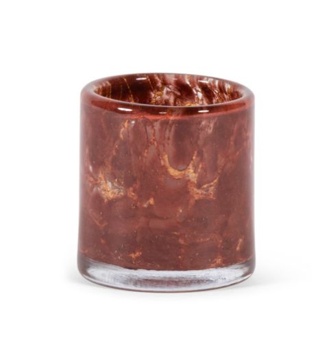 Thick votive cylinder, Colour: burgundy gold, Size: Ø9 x 10cm