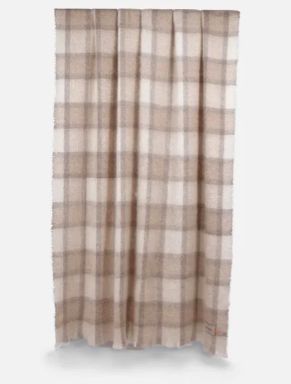 Mohair Plaid - 70% Mohair / 30% Wool - Drumin - 135 x 180cm, Colour: Fawn