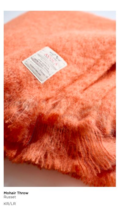 Avoca Throw - Mohair, Colour: RUSSET, Size: LR