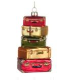 Kerstversiering - Glas - Stapel Koffers