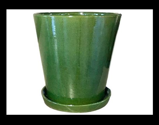 Vibe pot met schotel, Colour: Green, Size: Small
