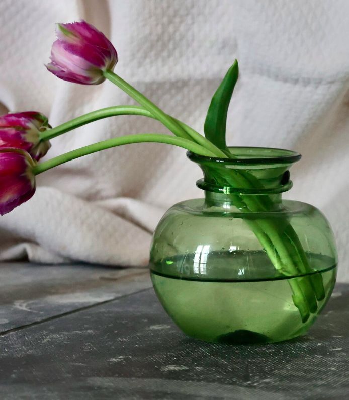Crock Vase Vert Fumé
