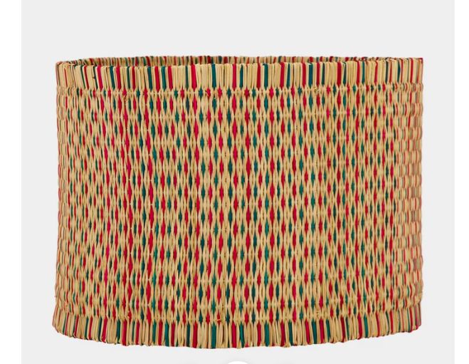 Coruche - Rieten Lampenkap, Colour: Natural Red Green