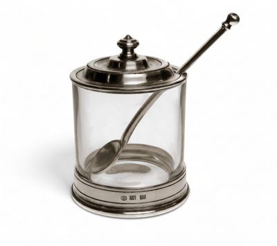 Glazen Pot met Deksel en Lepeltje Glazen Pot met Deksel en Lepeltje