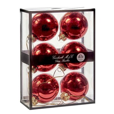 Kerstversiering - Glazen Ballen - Uni - Box
