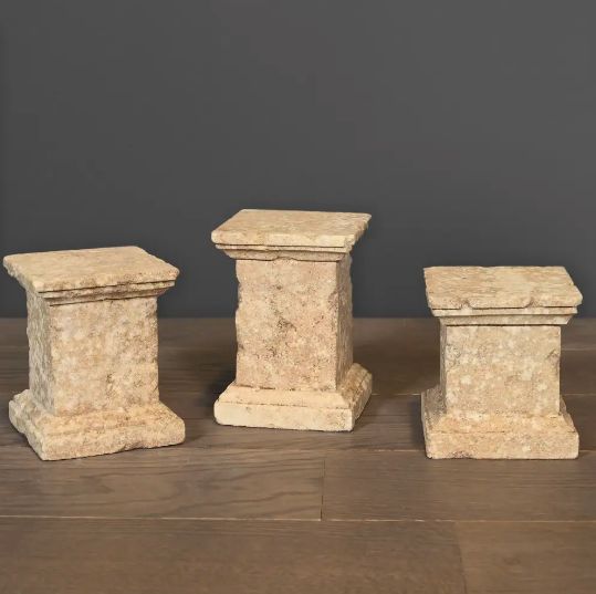 Set of 3 Small XIXth C. Columns