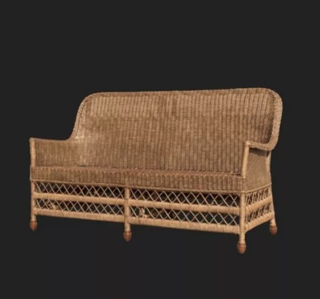 Rattan - Hand Woven Natural Rattan, Variant: Mimi Settee - L 155 x W 71 x H 98 cm