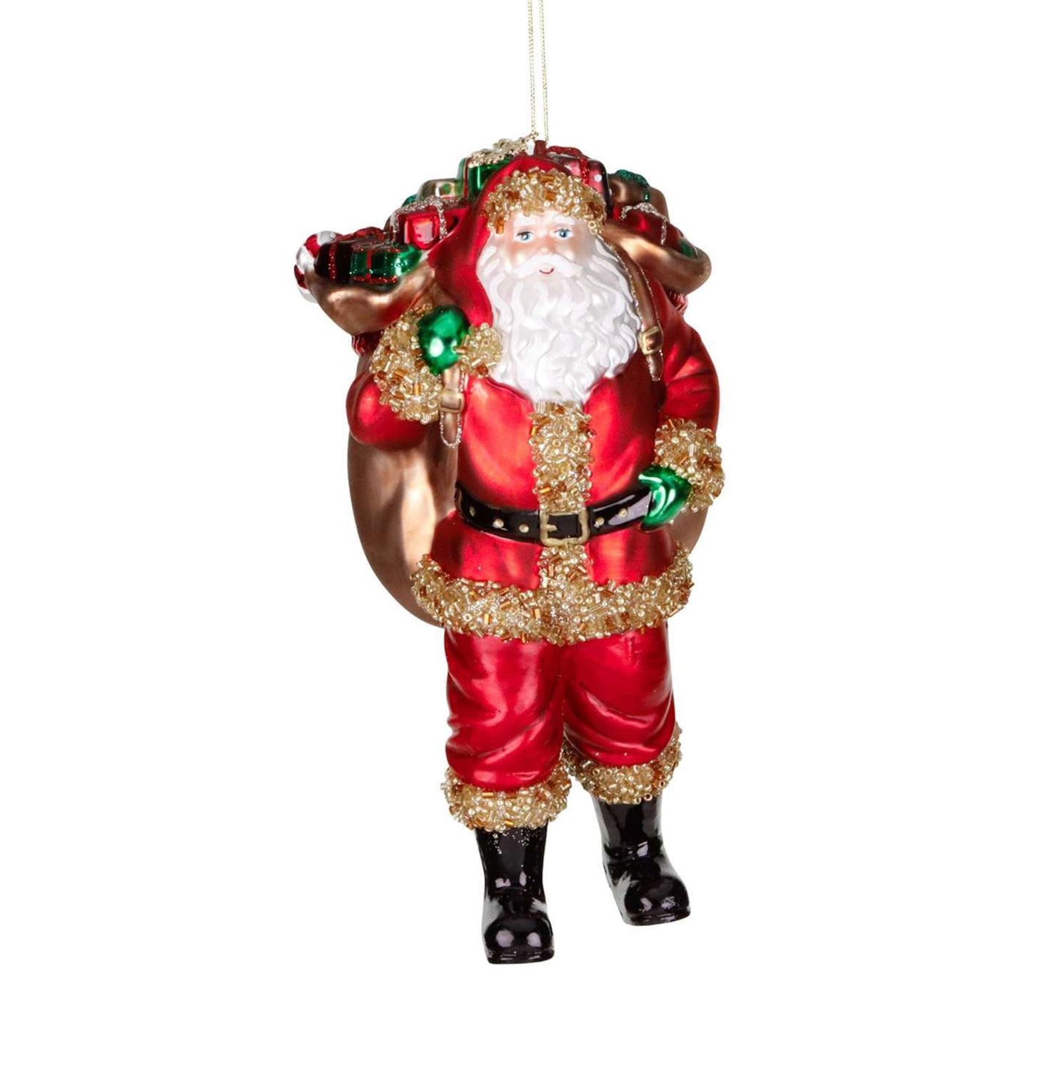 Kerstman in glas met cadeautjes Kerstman in glas met cadeautjes