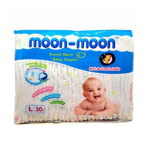 Moon Moon Baby Diapers Large 30 Pack
