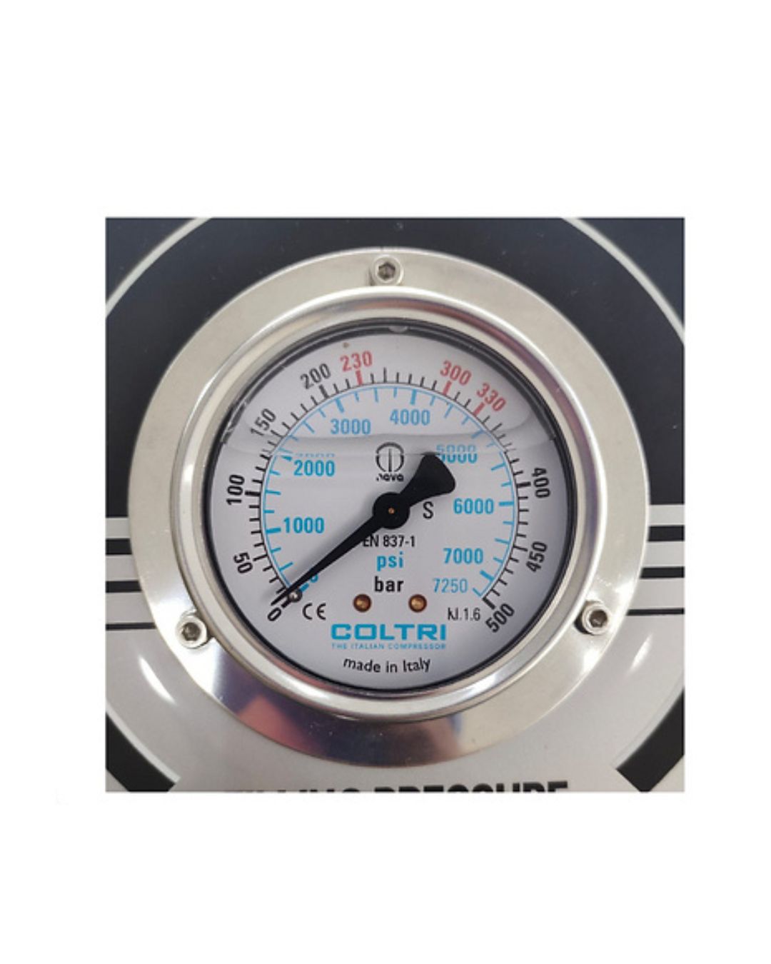 FLANGED PRESSURE GAUGE 0-500 BAR/PSI