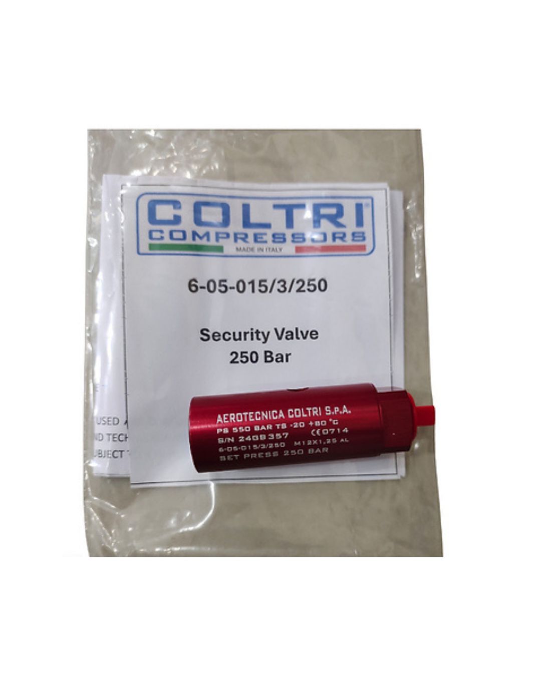 SAFETY VALVE 250 BAR