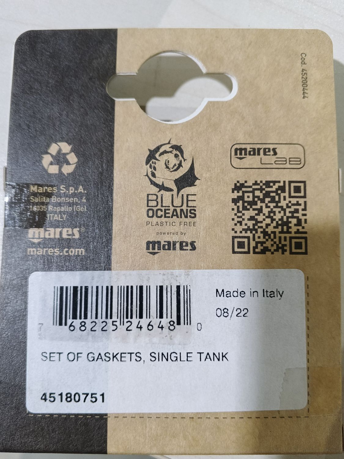 Set Of Gasket Single Tank