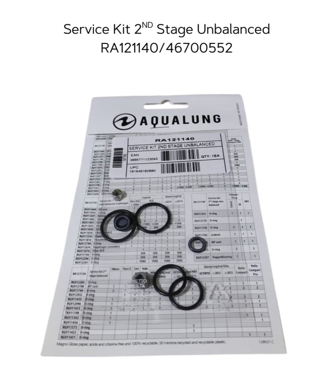 SERVICE KIT 2ND STAGE UNBALANCED