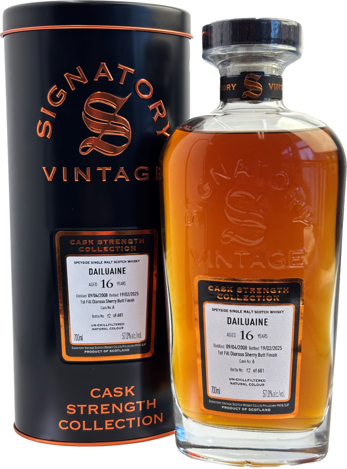 Signatory Dailuaine Cask Stength 16 jaar 2008