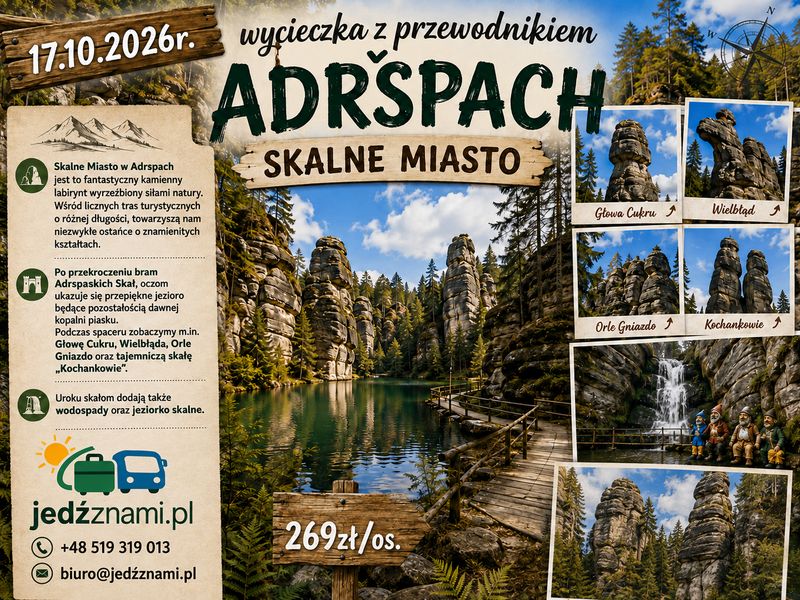 Skalne Miasto Adrspach 17.10.2026r.