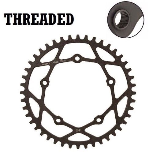 Rennen 5-Bolt Decimal Threaded Chainring  Black 