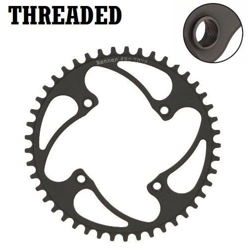 Rennen 4-Bolt Threaded Decimal Chainring Black
