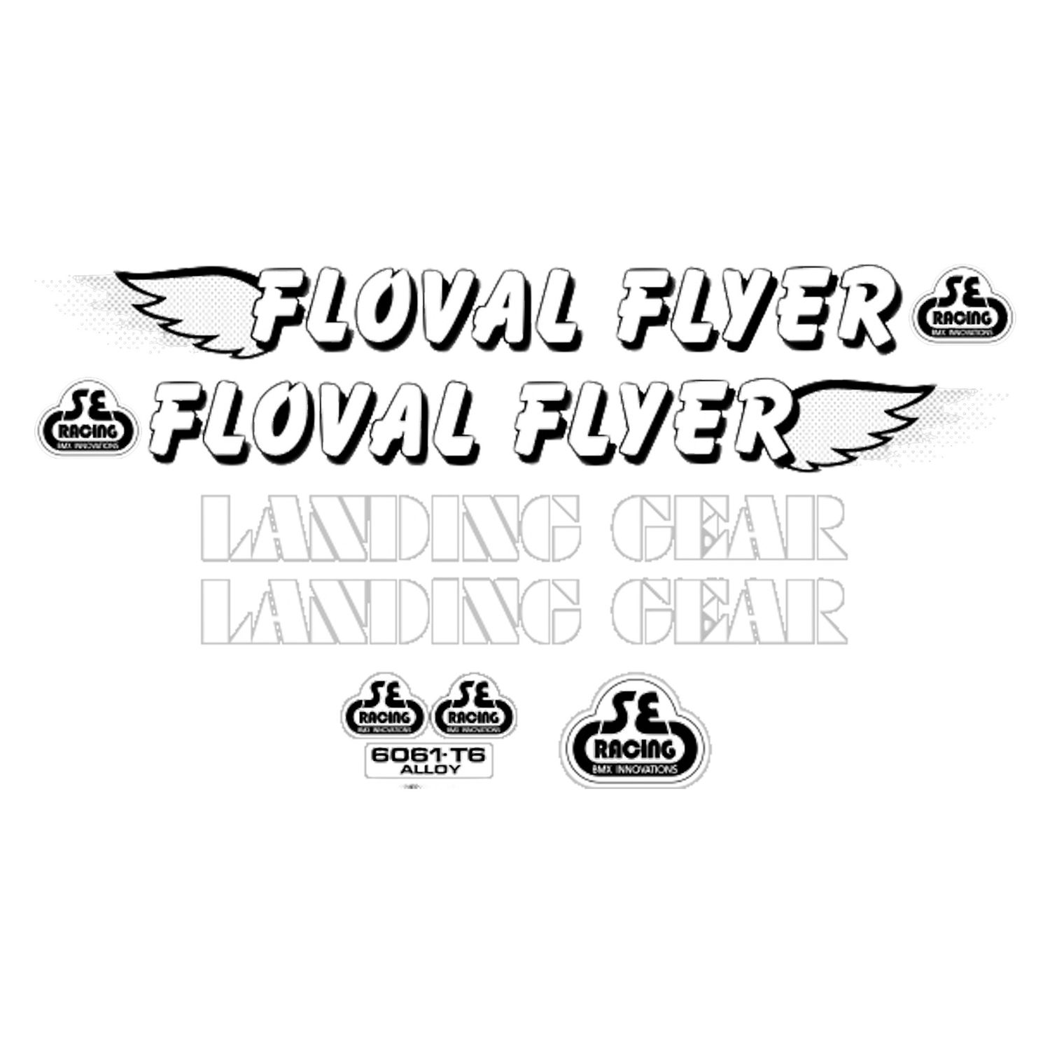 SE Bikes Decals Set Floval Flyer White