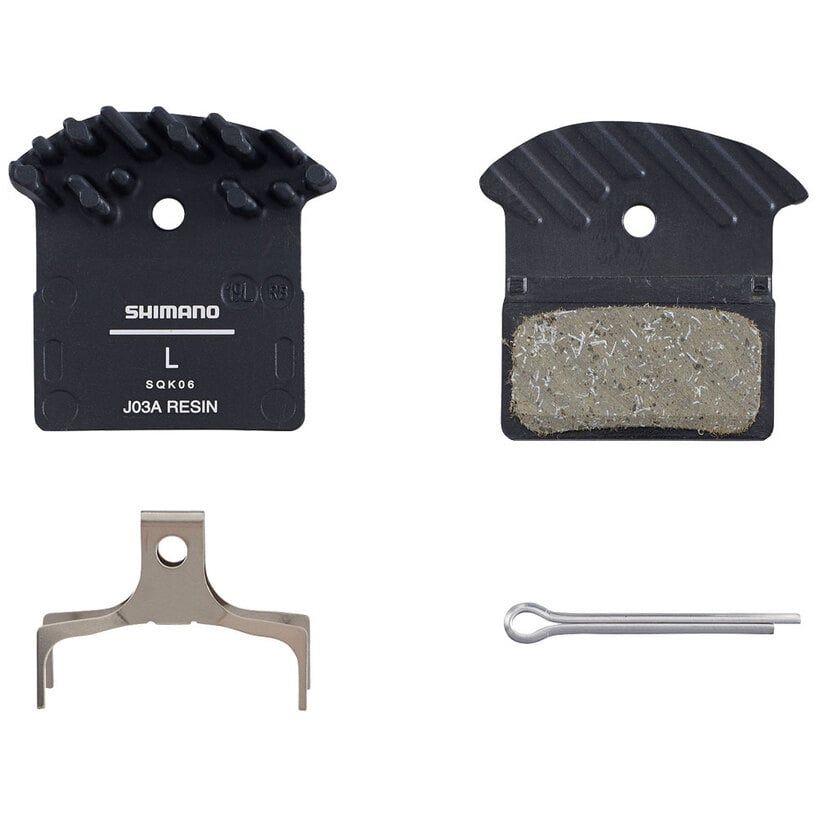 Shimano J03A Disc Brake Resin Pad & Spring (w/Fin) Shimano J03A Disc Brake Resin Pad & Spring (w/Fin)