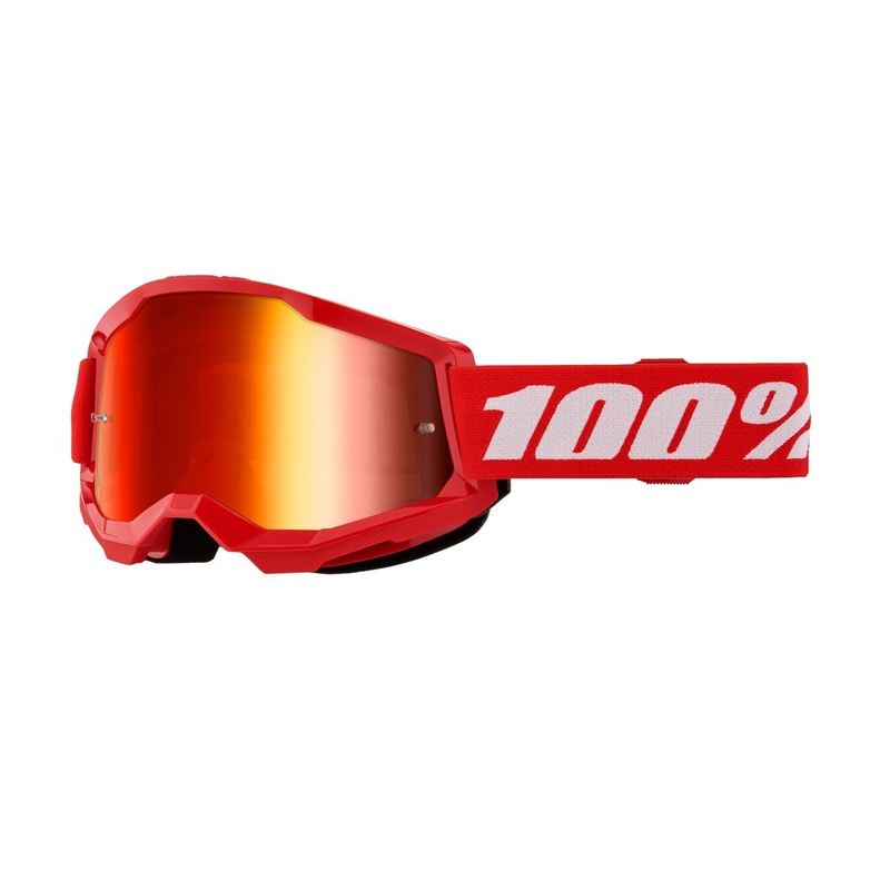100% Strata 2 Junior Goggle Red / Mirror Red Lens