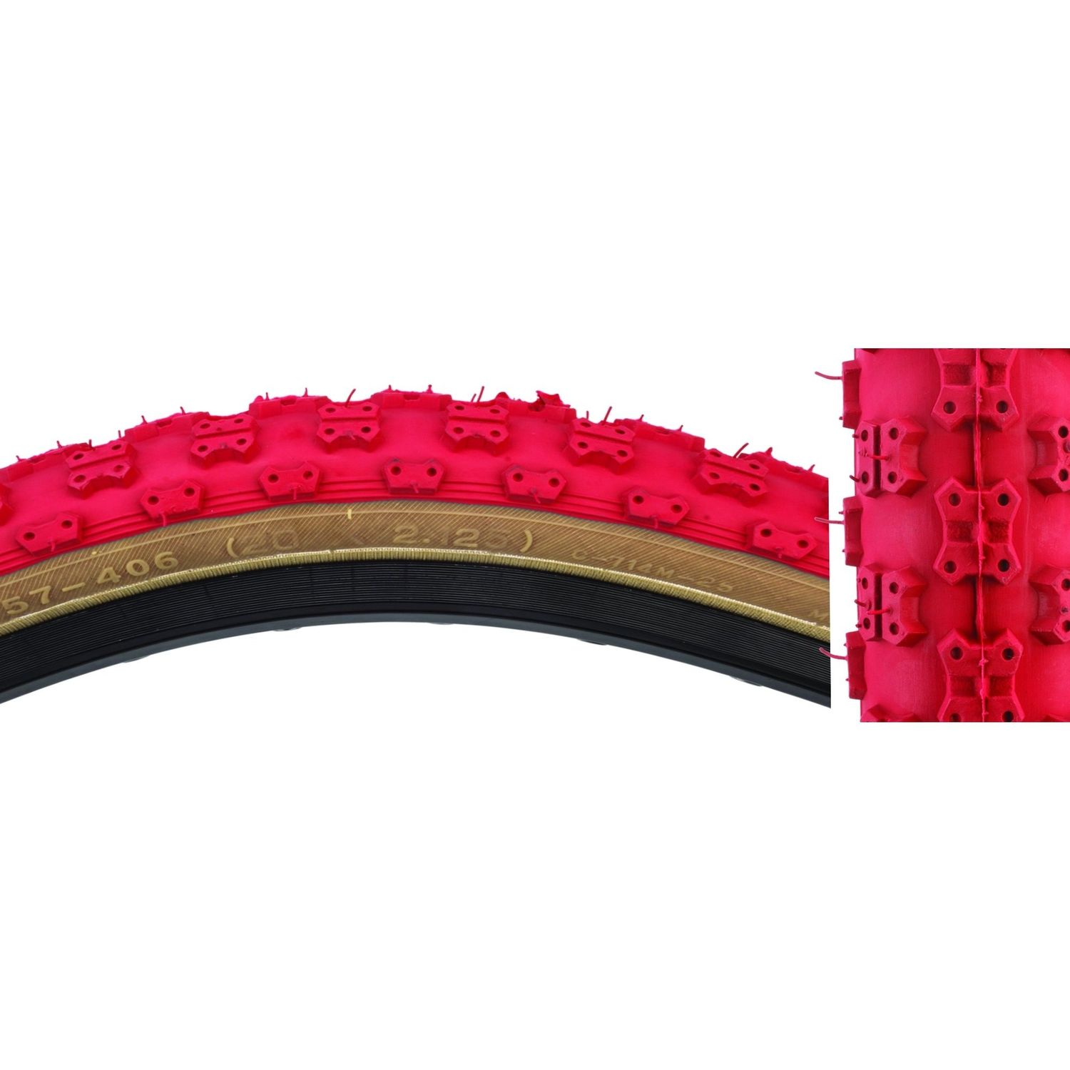 Sunlt MX3 C714 Tire 20x2.125'' Sunlt MX3 C714 Tire 20x2.125'', Color: Red/Skin Wall