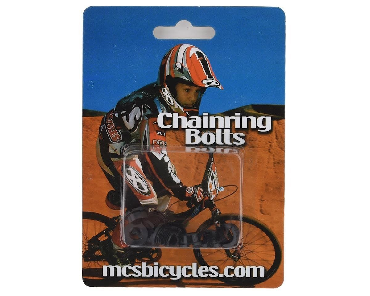 Mcs Alloy Chainring Bolts Set of 5, Color: Black