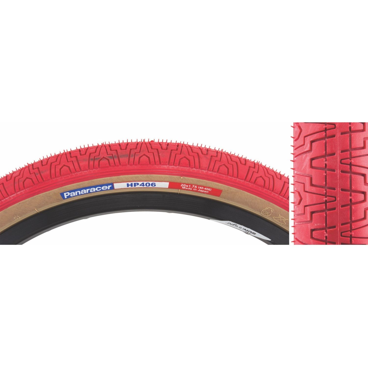 Panaracer Tire HP406 20x1.75 Wire, Color: Red/Black